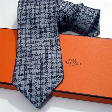 hermes tie black gray|Hermes silk ties.